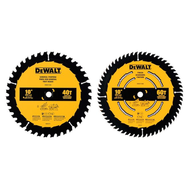 Dewalt Combo Pack 2 Circular Saw Blades 40T/60T 10-in - Each