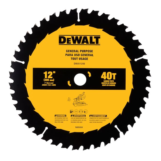 DeWALT 1-Pack 12-in 40-Tooth Dry Cut Only Standard Tooth Circular Saw Blade - Each