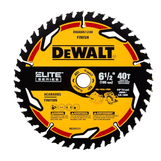 DeWALT 1-Pack 6.5-in 40-Tooth Dry Cut Only Combination Tooth Carbide Circular Saw Blade - Each