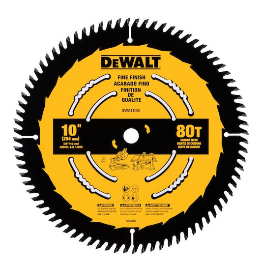 DeWALT 1-Pack 10-in 80-Tooth Dry Cut Only Standard Tooth Miter/Table Saw Blade - Each