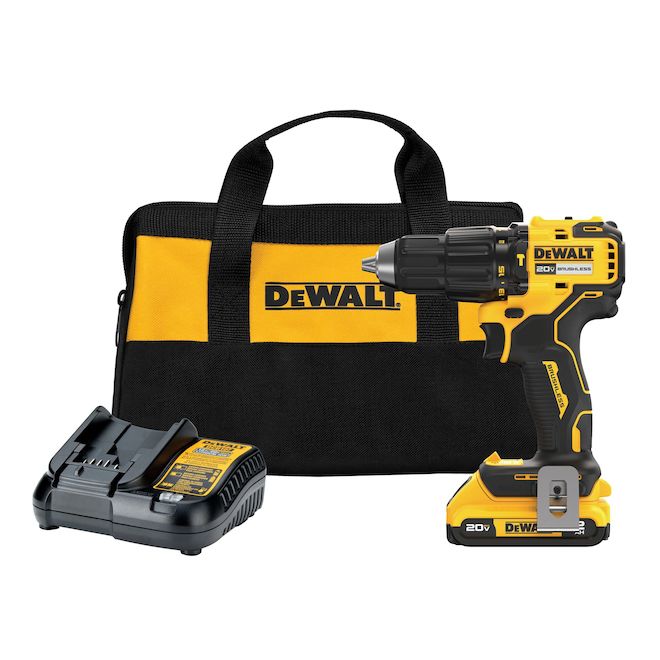 DeWALT 20V BRUSHLESS Compact Hammer Drill Kit with Battery and Charger - Box