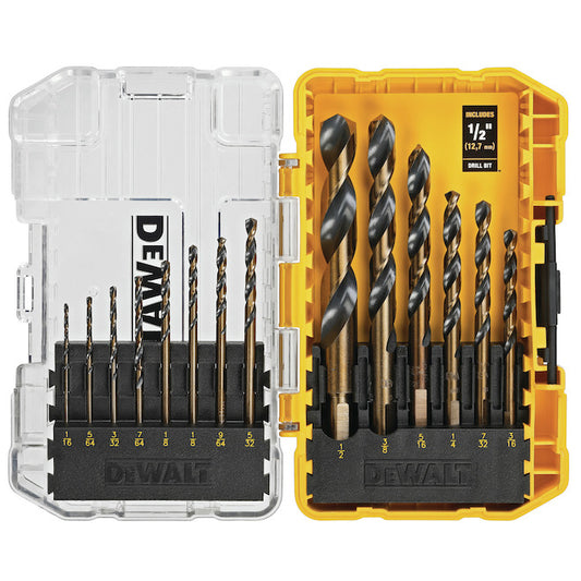 DeWALT 14-Piece Assorted Coated HSS Right Handed Twist Drill Bit Set - Each