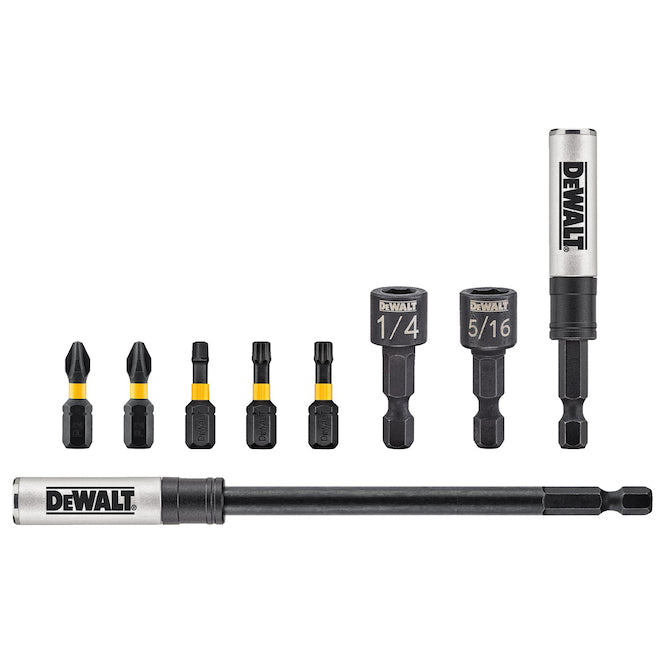 DEWALT Black Steel Impact Driver Bit Set - 9 Accessories - Each