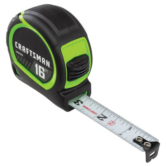 Craftsman Measuring Tape High Visibility Black and Green 16-ft - Each