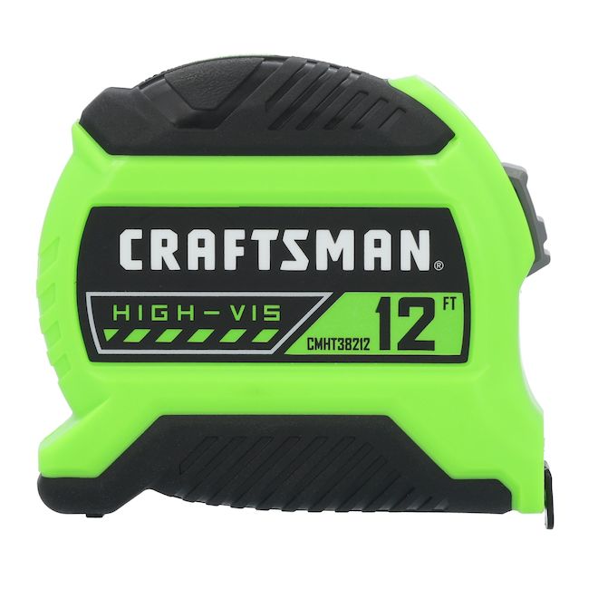 Craftsman Hi-Vis Tape Measure High-Visibility Green Case 12-ft - Each