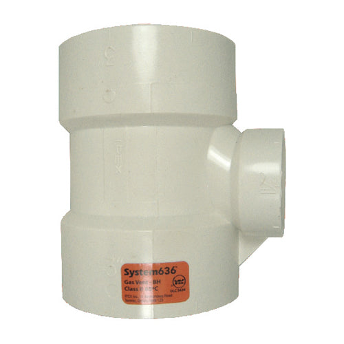 Ipex Flue Gas Venting White PVC Schedule 40 Female Tee - 3 x 3 x 1.5-in -