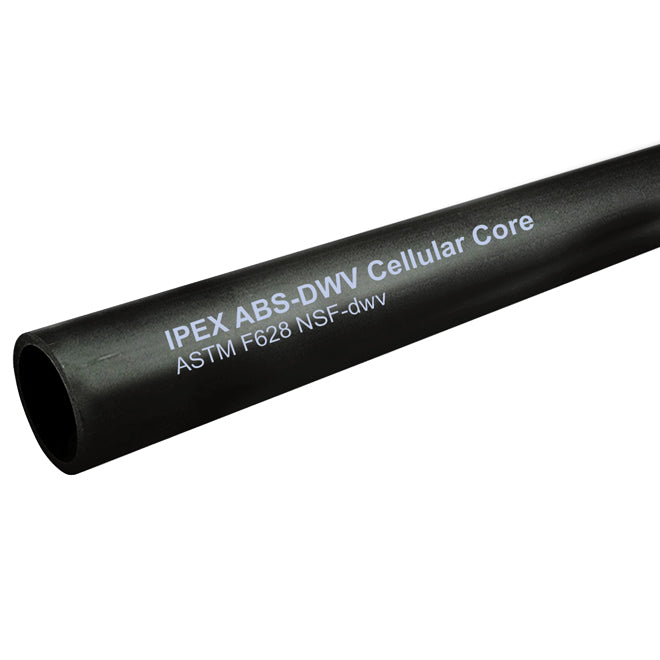 Ipex 3-in x 12-ft Black ABS Cellcore Pipe for Drain Waste and Vent System -