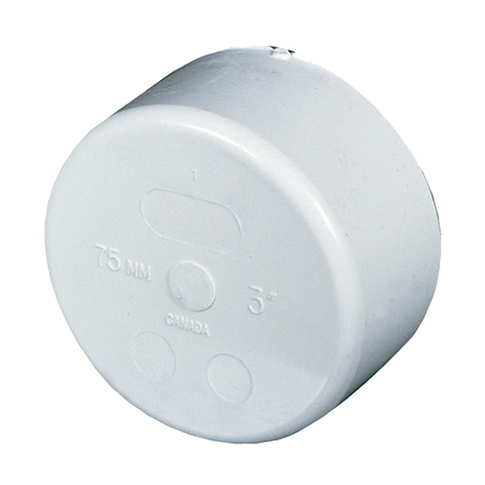 Ipex White PVC-BDS 3-in Dia Cap - Each