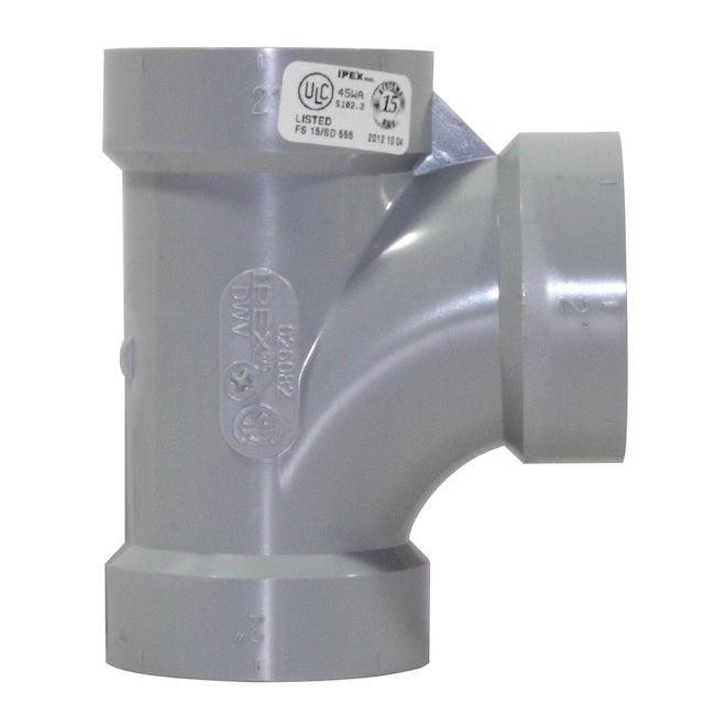 Ipex System 15 DWV 2-in Grey PVC Hub Sanitary Tee -