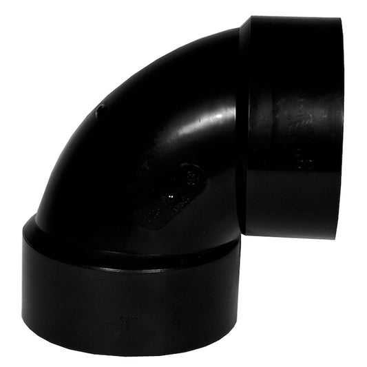 4-in ABS-DWV 90D Elbow Short Turn [Hub] -