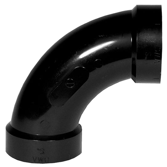 IPEX Black ABS 1-1/2-in Long Turn 90Â° Hub Elbow -