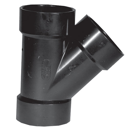 IPEX 1-1/2 x 1-1/4-in Black ABS Wye Hub Fitting -