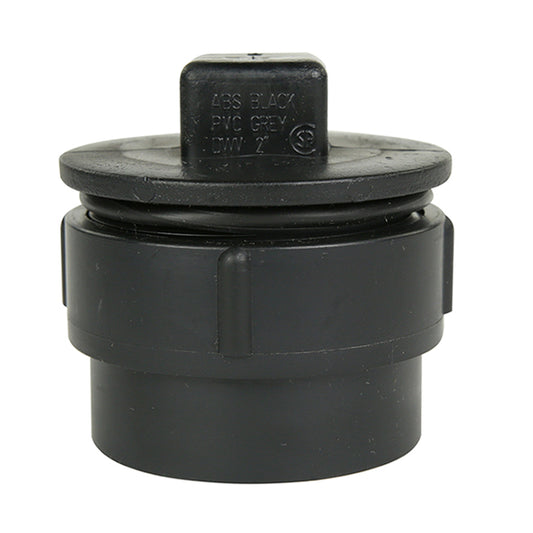 IPEX Black ABS Plastic 2-in Cleanout Adapter with Spigot Plug -