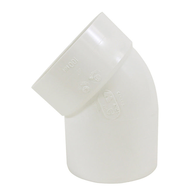 Ipex White PVC 45-Degree 3-in Spigot-Hub Sanitary Elbow -