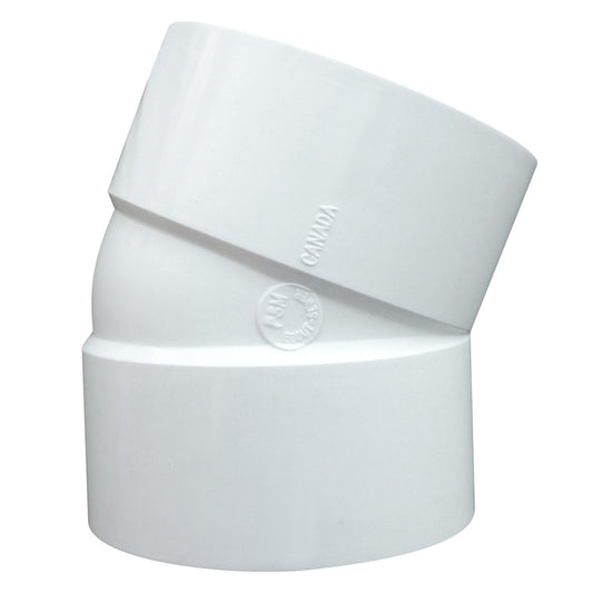 Ipex 22.5-Degree 3-in PVC Hub Sanitary Elbow -