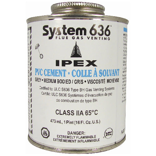 Ipex System 636 Medium Bodied Grey PVC Cement - 473 mL - Each