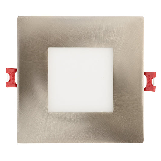 Dimmable Recessed Light - Square - 9W LED - Brushed Nickel-