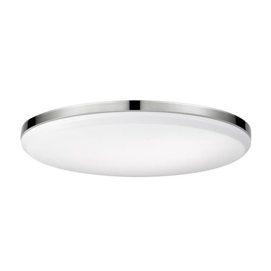Globe Electric Ellington 14-in LED Chrome Flush Mount Light-