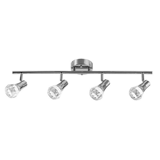 Globe Electric Mia Track Light - Polished Chrome Finish - Mounting Hardware Included - Textured Glass Shades - Dimmable-