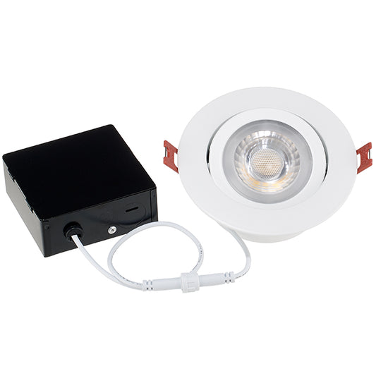 Slim Dimmable Spot-Swivel LED Recessed Light - 4" - White-