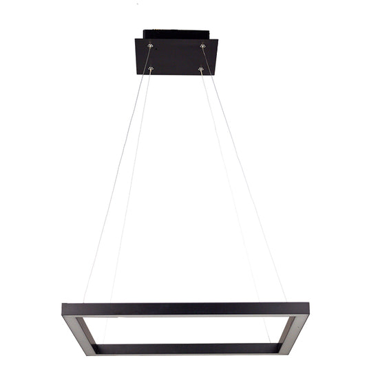 Draper Square Pendant - Dimmable - 30 W LED - Black-