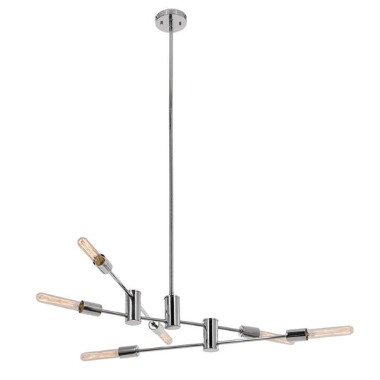 Navah 6-Light Industrial Chandelier by Globe Electrice - Chrome-