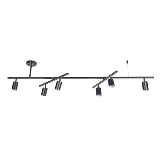 Globe Electric 6 Lights 64-in Matte Black Dimmable Swivel Bar Track Light-