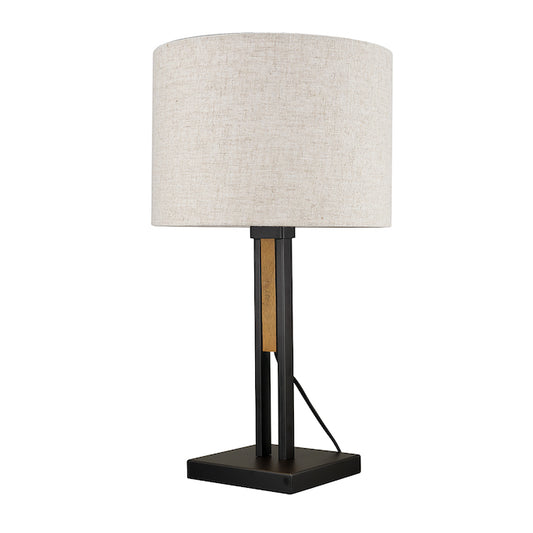 Globe Electric Oakland 32-in Dark Bronze On/Off Switch Table Lamp with Fabric Shade-