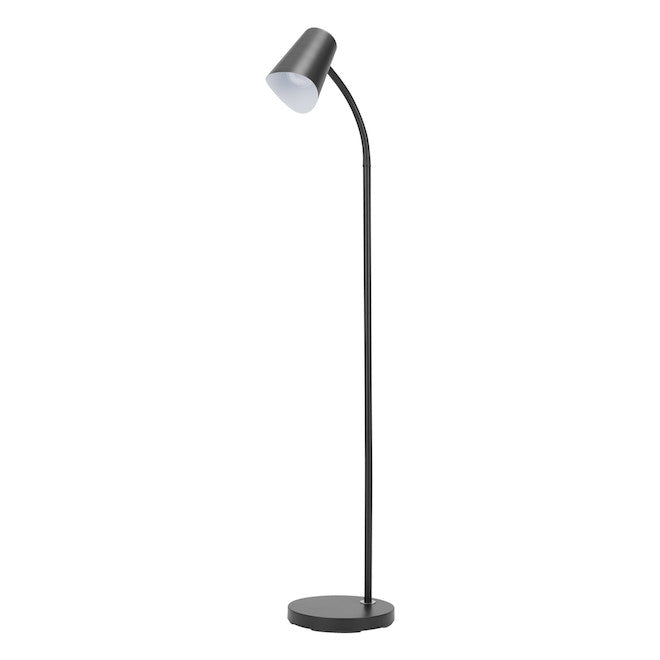 Globe Electric Rowen Gooseneck Metal 58-in Floor Lamp - Matte Black-