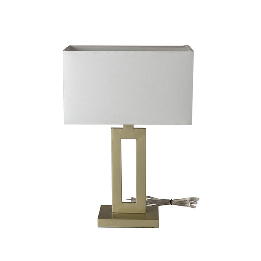 Globe Electric D'Alessio Table Lamp - 20-in - Fabric/Metal - Champagne/White-
