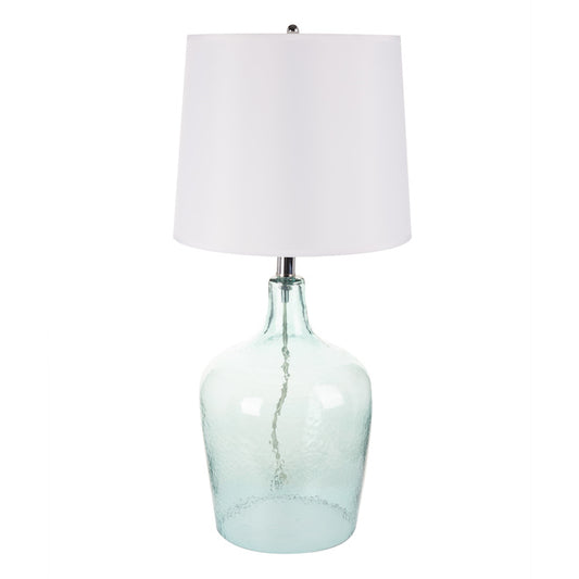 Globe Electric Quinn Table Lamp - 24-in - Glass/Fabric - Blue-