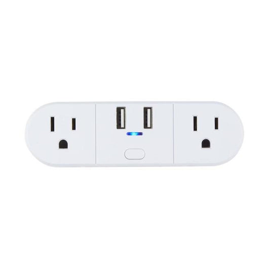Globe Electric 2 Outlet Plug 2 USB ports (21A) Smart WI-FI Plug - White-
