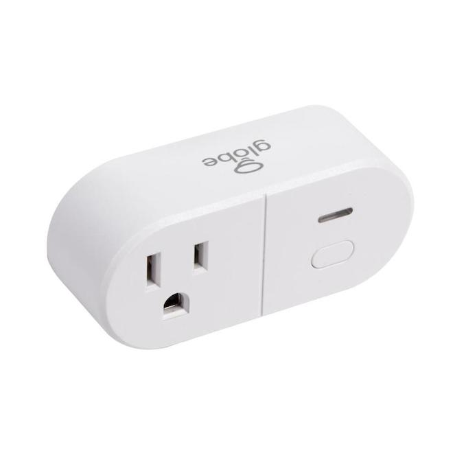Globe Electric White 15-Amp Square Residential Outlet - Smart Wi-Fi Plug-