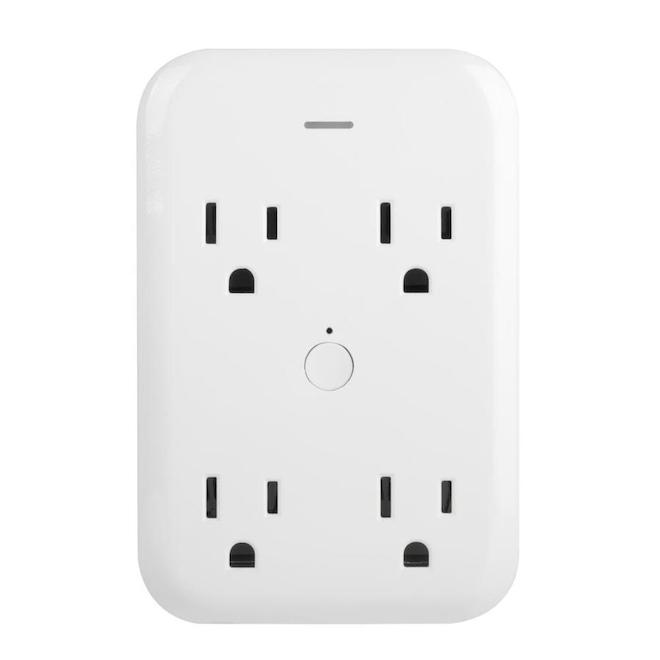 Globe Electric 4 Outlets Smart Plug White-