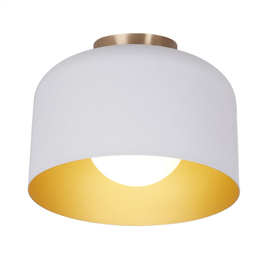 Globe Electric 1-Pack Margot 11-in White/Gold- Modern/Contemporary Flush Mount-