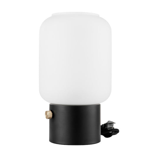 Globe Electric Cohen 12-in Matte Black Rotary Socket Table Lamp with Frosted Shade (Set of 1)-