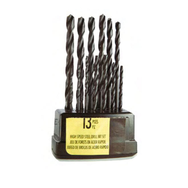 Fuller High Speed Steel Drill Bit Set - 13-Piece - 118-Degree Split Point Tip - Precision-Machined - Each