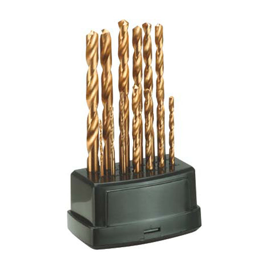 Fuller Pro Titanium Drill Bit Set - 13-Piece - 135-Degree Split Point - Titanium Nitride Coating - Each