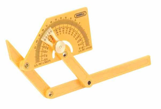 General Tools Angle-Izer Protractor - 180° - Yellow - Plastic - Each