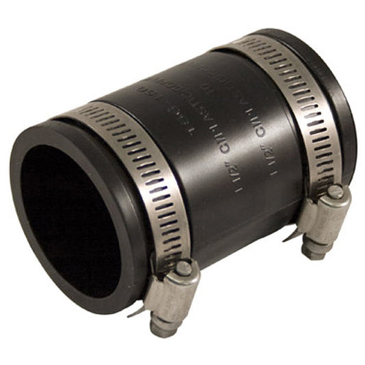 Aqua-Dynamic PVC Flexible Coupling - Includes 300 Series Stainless Steel Band Assembly - Straight - 2-in L x 2-in Dia - Each