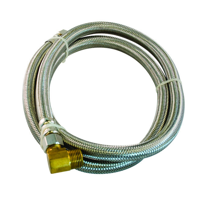 Aqua-Dynamic Flexible Stainless Steel Connector for Dishwasher - 3/8-in x 3/8-in x 72-in - Each