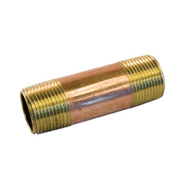 Lead-Free Male Threaded Brass Nipple - 3/8'' x 2'' - Each