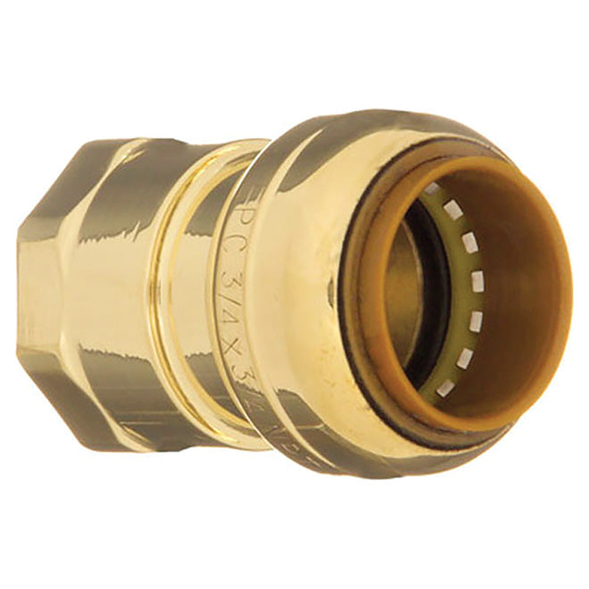 Aqua-Dynamic Female Adapter Coupling - Lead Free Brass - Push-Fit x FIP - Removable - 1/2-in x 1/2-in dia - Each