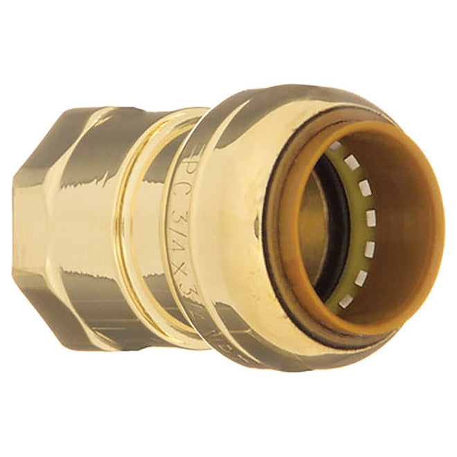 Aqua-Dynamic Female Adapter Coupling - Lead Free Brass - Push-Fit x FIP - Removable - 3/4-in x 3/4-in dia - Each