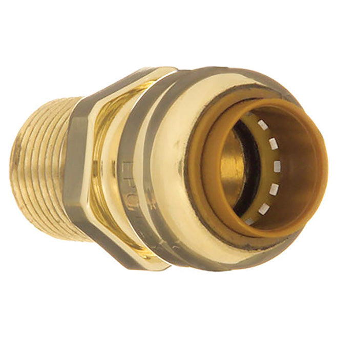 Aqua-Dynamic Male Adapter Coupling - Lead Free Brass - Push-Fit x MIP - Removable - 1/2-in x 1/2-in dia - Each