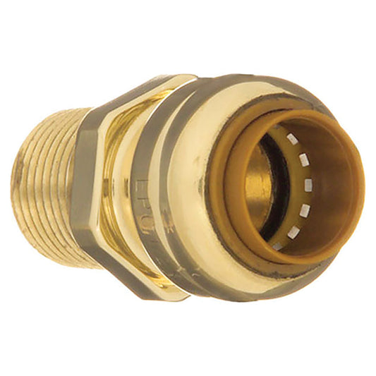 Aqua-Dynamic Male Adapter Coupling - Lead Free Brass - Push-Fit x MIP - Removable - 1/2-in x 1/2-in dia - Each