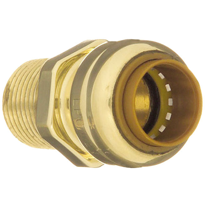 Aqua-Dynamic Male Adapter Coupling - Push-Fit x MIP - Lead-Free Brass - 3/4-in x 3/4-in dia - Each