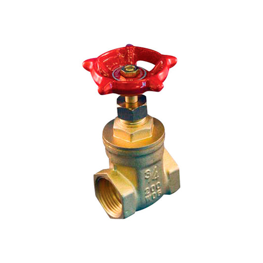 1/2" Threaded Brass Gate Valve - Each