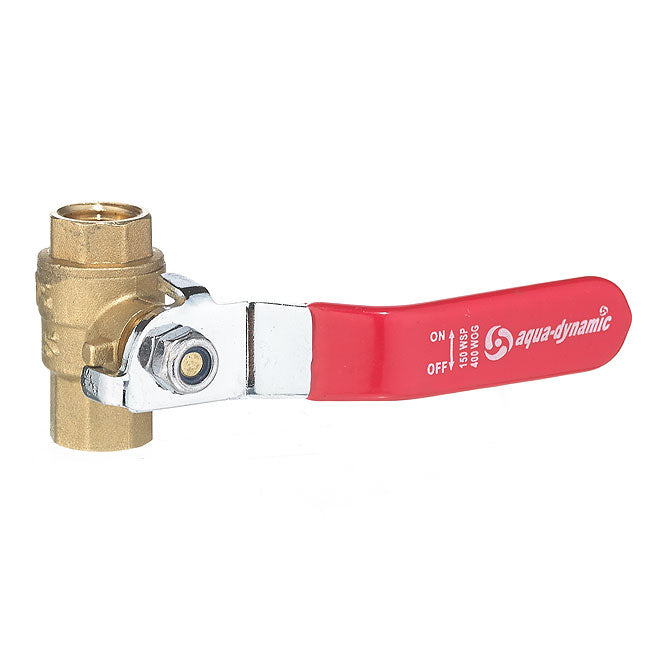 Ball Valve - Straight Handle - Forged Brass - 1/4" Threaded - Each