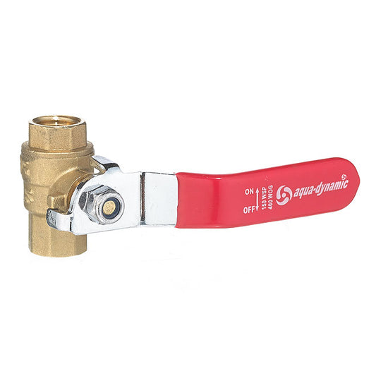 Ball Valve - Straight Handle - Forged Brass - 1/4" Threaded - Each